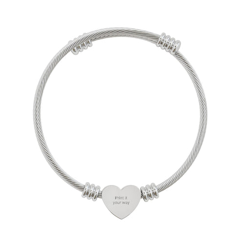 Limited Edition Custom Heart Gold or Silver Engraved Bracelet