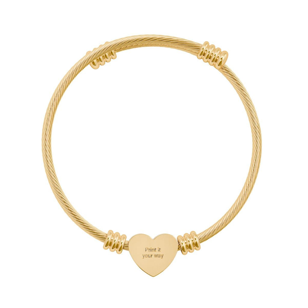 Limited Edition Custom Heart Gold or Silver Engraved Bracelet